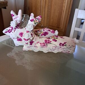 2 Pretty Rabbits 13" Long 9" Tall Great To Add To Easter Baskets